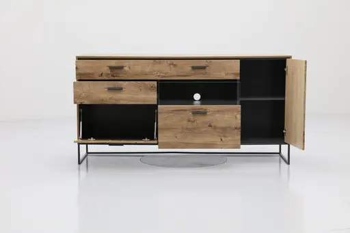 Sideboard - Eiche, Metallgestell