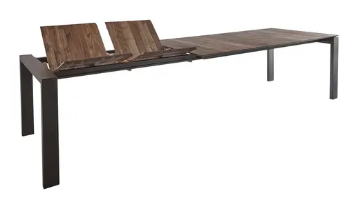 Esstisch 3400 - ausziehbar, LB ca. 200x100 cm, Nussbaum massiv