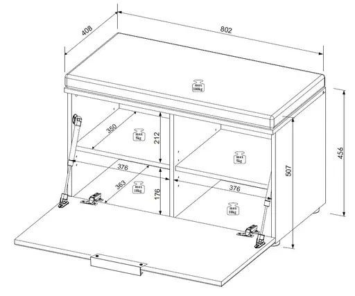 Garderobe - inkl. Sitzkissen, Weiß