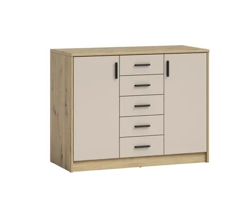 Kommode - B ca. 109 cm, Artisan Eiche Nachbildung, Kaschmir