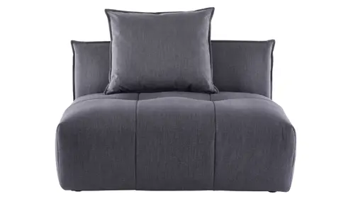 Ecksofa Palazzina - Longchair links, 1,5-Sitzer, Stoff, Dunkelgrau