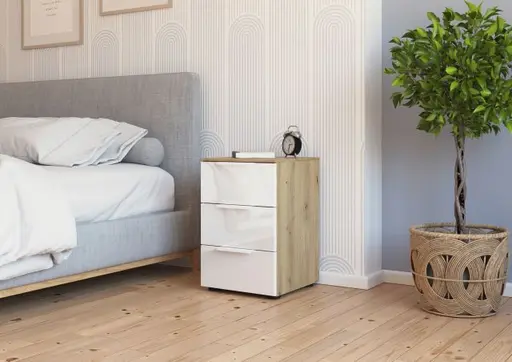 Nako RIPP- Eiche Dekor, Glas, Weiß