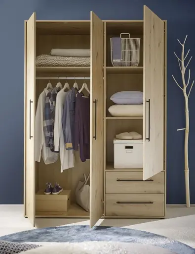 Drehtürenschrank FATHIE- B ca. 144 cm, Eiche Dekor Artisan