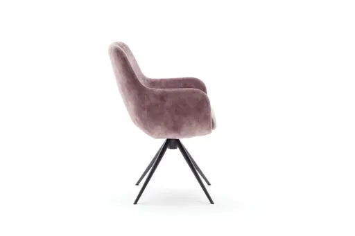 Armlehnstuhl Mis - Drehbar, Stoff, Altrosa, Gestell, Anthrazit