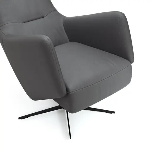 Relaxsessel Rufus - inkl. Relaxfunktion, Leder, Anthrazit