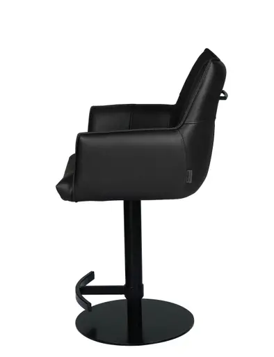 Barhocker MAKANA - drehbar, höhenverstellbar, Stoff, Schwarz