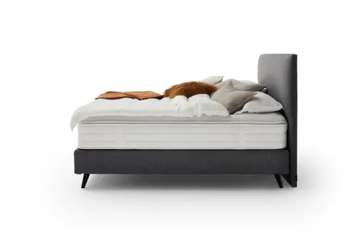 Boxspringbett Navelli 1 - Liegefläche ca. 180x200 cm, Stoff, Grau