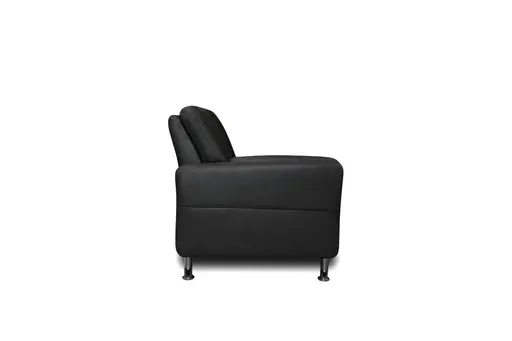 Ecksofa Caracas - 2,5-Sitzer mit Longchair rechts, Leder, Anthrazit