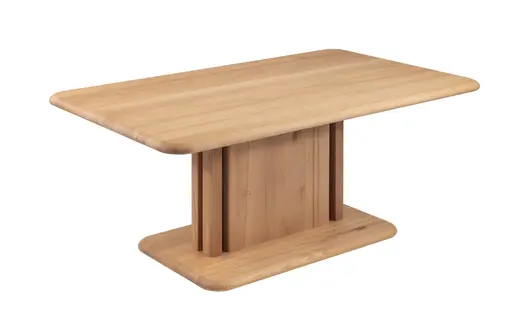 Couchtisch - höhenverstellbar, LBH ca. 110x65x48 cm, Wildeiche massiv