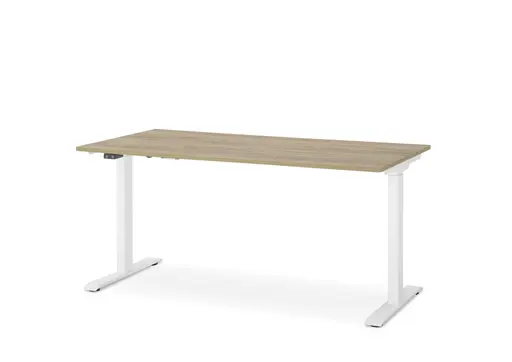 Schreibtisch GELI - höhenverstellbar, LB ca. 160x80 cm, Eiche Nachbildung, Weiß