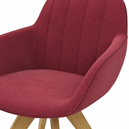 Polsterstuhl Dinner - Stoff, Rot