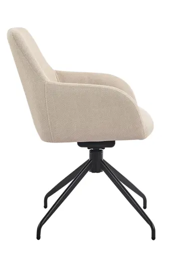 Armlehnstuhl - drehbar, Stoff, Beige