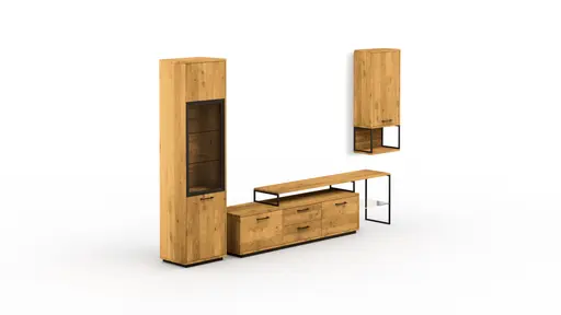 Wohnwand Savannah - Wildeiche massiv, natur geölt