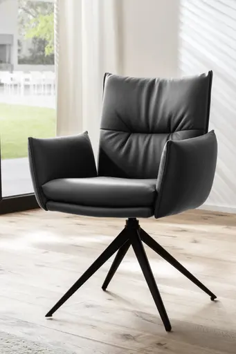 Armlehnstuhl Coscino - Leder, Schlamm