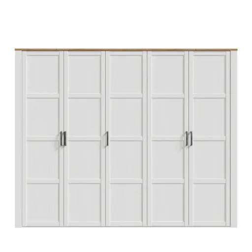 Drehtürenschrank FELLIAN- B ca. 264 cm, Weiß, Eiche Dekor