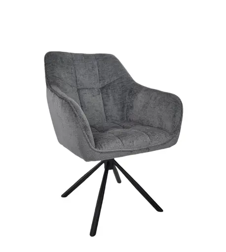 Armlehnstuhl MARLE - drehbar, Stoff, Anthrazit