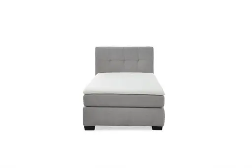 Boxspringbett JILA- Ligefläche ca. 120x200 cm, Stoff, Hellgrau