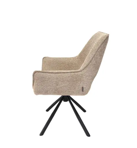 Armlehnstuhl MARESA - drehbar, Stoff, Braun