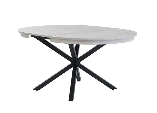 Esstisch - ausziehbar, Ø/H ca. 120x77 cm, Betonoptik, Schwarz