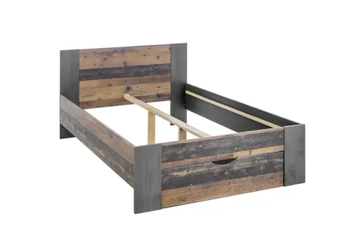 Bettgestell- Liegefläche ca. 140x200 cm, Vintage Dekor, Betonoptik