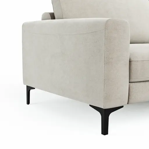 Ecksofa Oviedo - Ecke links mit 2,5-Sitzer, Stoff, Natur