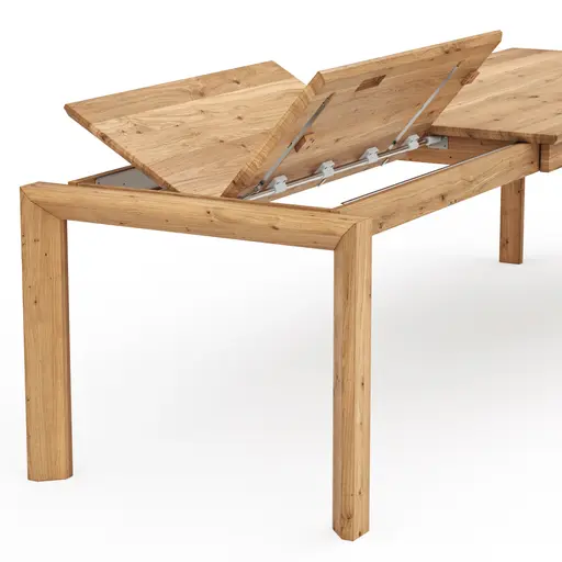 Esstisch Farmingdale - ausziehbar, Platte mit schräger Kante, LB ca. 180x90 cm, Eiche massiv, geölt