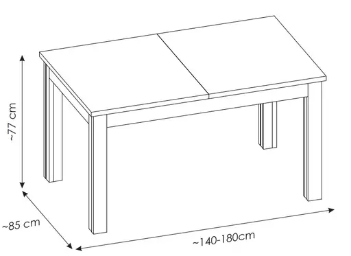 Esstisch - ausziehbar, LB ca. 140x85 cm, Stone Eiche Nachbildung, Kaschmir