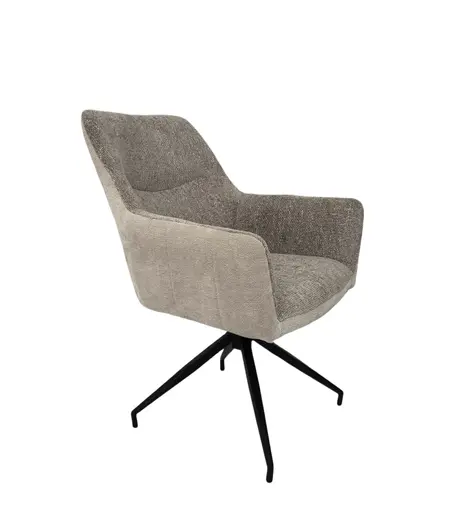 Armlehnstuhl MARYBEL - drehbar, Stoff, Latte Macchiato