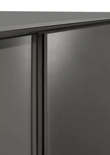 Vitrine - mit Beleuchtung, B ca. 67 cm, Anthrazit, Eiche massiv