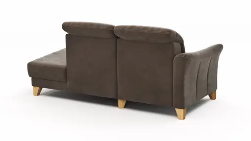 Sofa Canterbury - Recamiere links, Stoff, Dunkelbraun