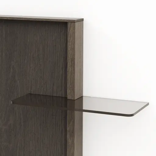 Wandregal Saratoga - linksseitig, Buche massiv, silbergrau geölt