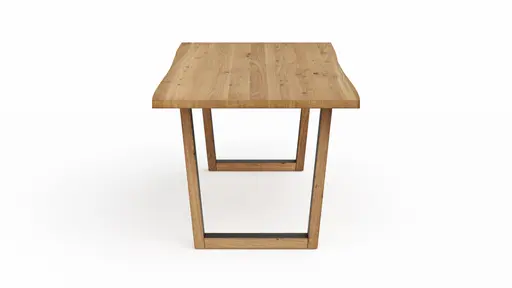Esstisch Belfast - LB ca. 220x100 cm, Eiche massiv, mit Metalleinlage im Gestell