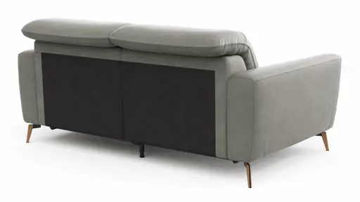 Sofa Tulsa KV - 2,5-Sitzer, inkl. Relaxfunktion und Kopfteilverstellung (motorisch), Leder, Graubeige