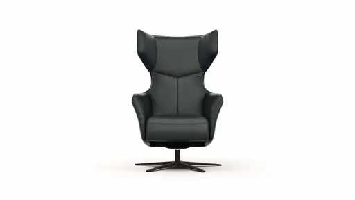 Sessel Noto Relax II - Rückenlehne verstellbar, Leder, schwarz