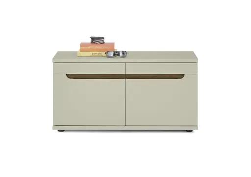 Sitzbank - B ca. 90 cm, Kaschmir, Nussbaum Nachbildung
