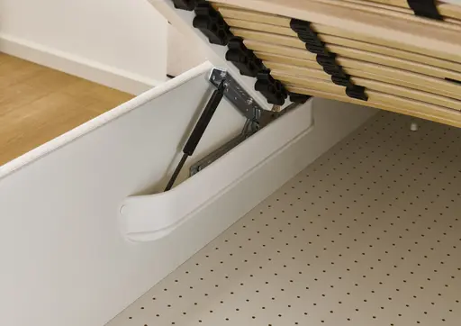 Polsterbett - Liegefläche ca. 180x200 cm, Stoff, Creme