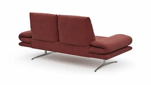 Sofa Lucero - 2,5-Sitzer inkl. Rückenlehne verstellbar, Leder, Weinrot