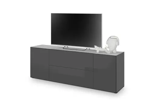 Lowboard - B ca. 181 cm, Anthrazit, Keramikoptik