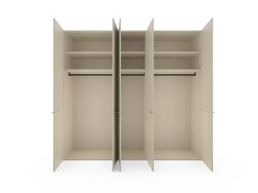 Drehtürenschrank Matera - BHT ca. 251x235x60 cm, Lack Matt, Kaschmir, Eiche, Milk