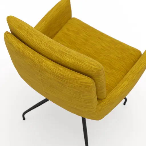 Armlehnstuhl Jukka - drehbar, Stoff, Goldfarben, Stativ