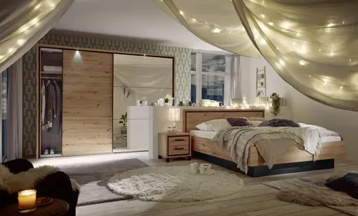 Bettgestell FARIDA - höhenverstellbar, Liegefläche ca. 180x200 cm, Eiche Dekor