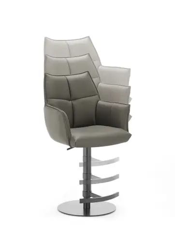 Barhocker MELE - drehbar, höhenverstellbar, Leder, Dunkelbraun