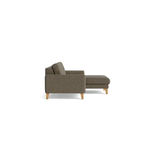 Ecksofa Aracena - 1,5-Sitzer XXL mit Longchair rechts, Stoff, Nougat
