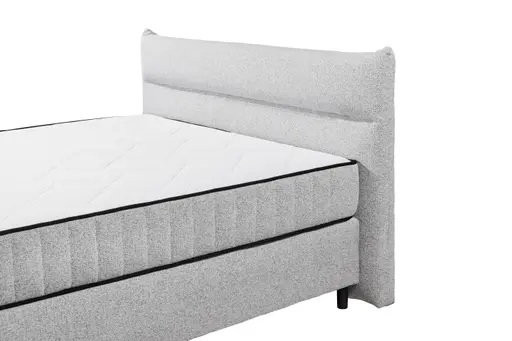 Boxspringbett - Liegefläche ca. 180x200 cm, Stoff, Hellgrau