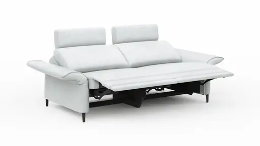Sofa Mendoza - 2,5-Sitzer, Relaxfunktion (motorisch), Armlehne verstellbar, Leder, Eisblau