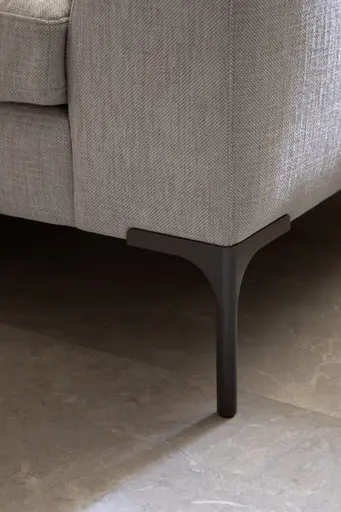 Ecksofa Lenni Full - Longchair links mit 2,5-Sitzer, Stoff, Hellgrau, bündige Kissen