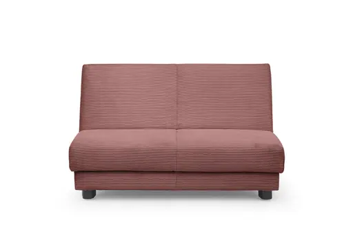 Schlafsofa EASY Optik A - 2-Sitzer ohne Armlehne, 140 cm inkl. Schlaffunktion, Cord, Rot