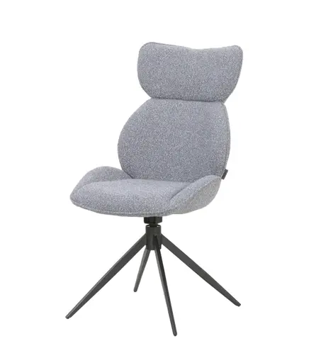 Stuhl MIRNA - drehbar, Stoff, Grau