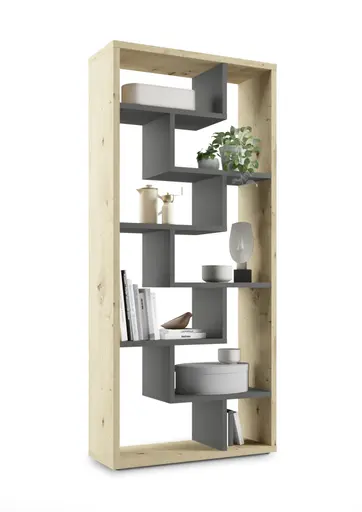 Raumteiler - B ca. 90 cm, Asteiche, Anthrazit