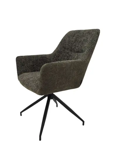 Armlehnstuhl MARYBEL - drehbar, Stoff, Grün